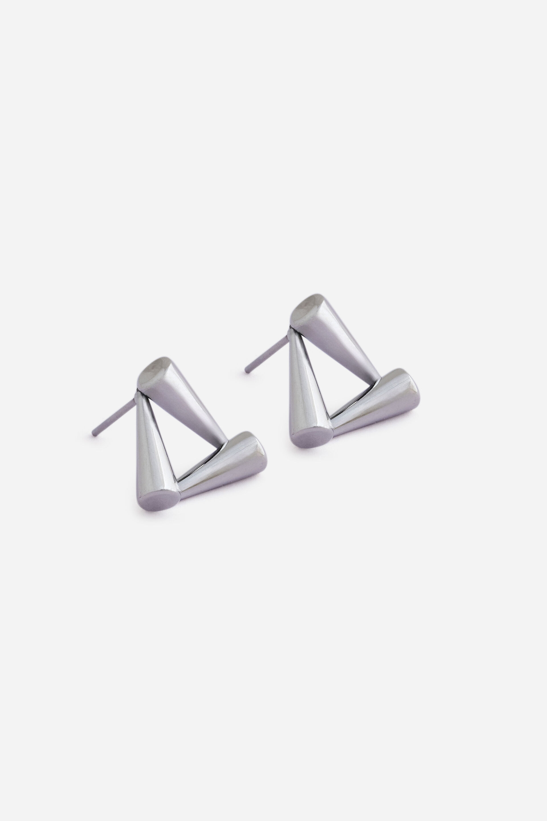 Geometric Stud Earrings in Silver, , image 2